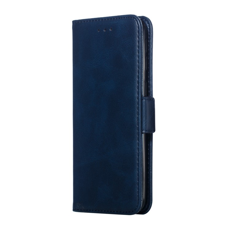 Leather Wallet Stand Phone Case for Samsung Galaxy A40 - Blue-4