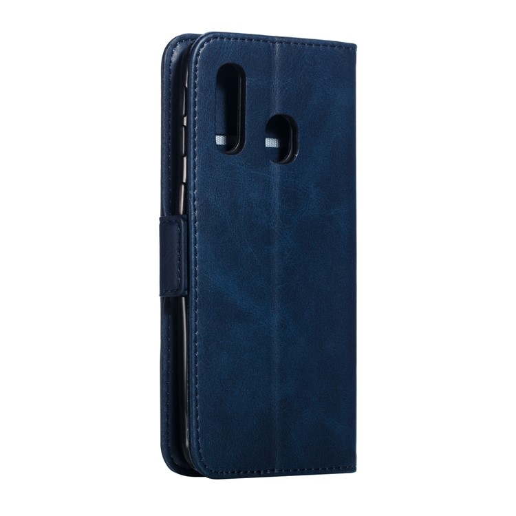 Leather Wallet Stand Phone Case for Samsung Galaxy A40 - Blue-5