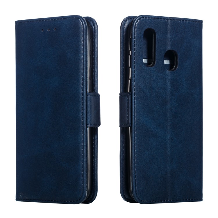 Leather Wallet Stand Phone Case for Samsung Galaxy A40 - Blue-6