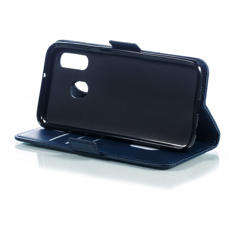 Leather Wallet Stand Phone Case for Samsung Galaxy A40 - Blue-9