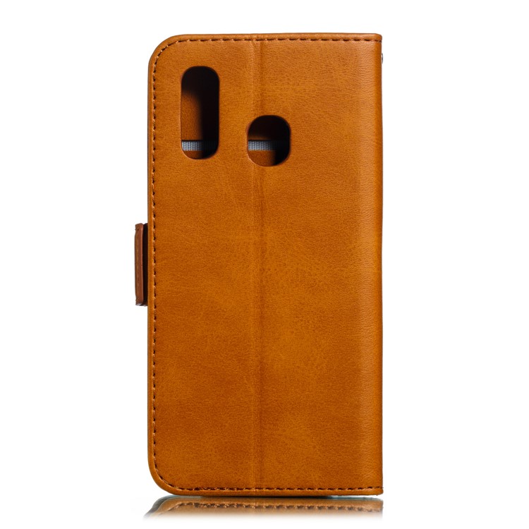 Leather Wallet Stand Phone Case for Samsung Galaxy A40 - Brown-3