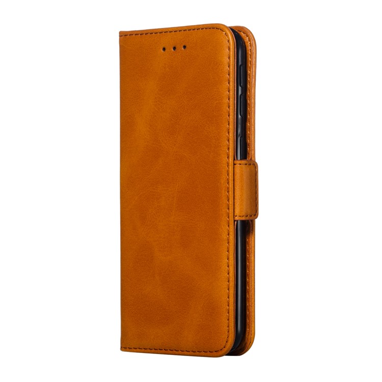 Leather Wallet Stand Phone Case for Samsung Galaxy A40 - Brown-4