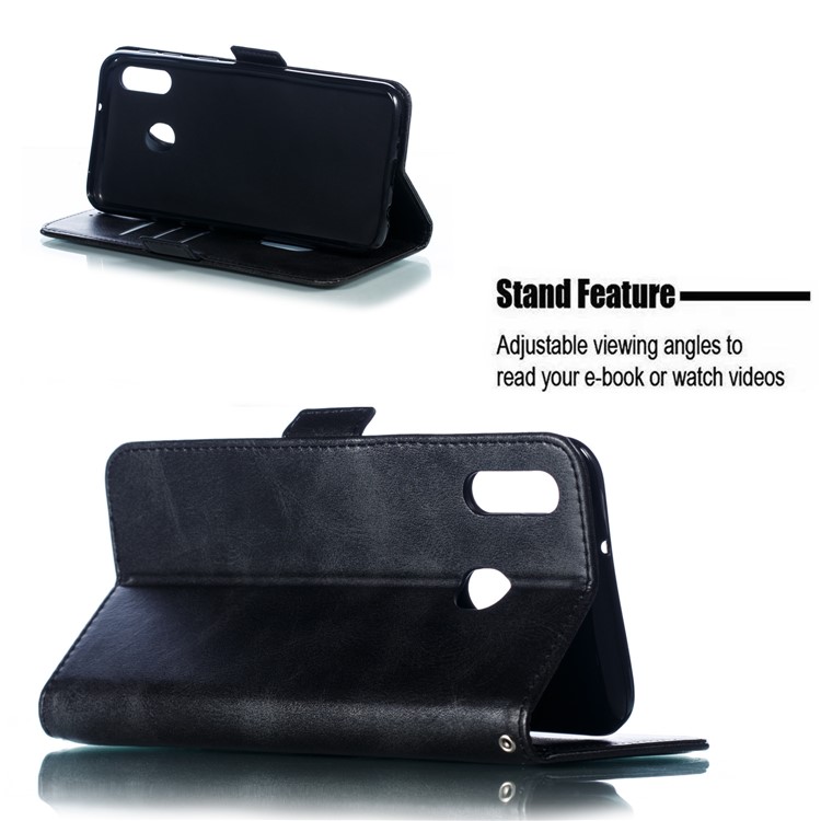 Flip Leather Cover Wallet Stand Phone Case for Samsung Galaxy M20 - Black-11