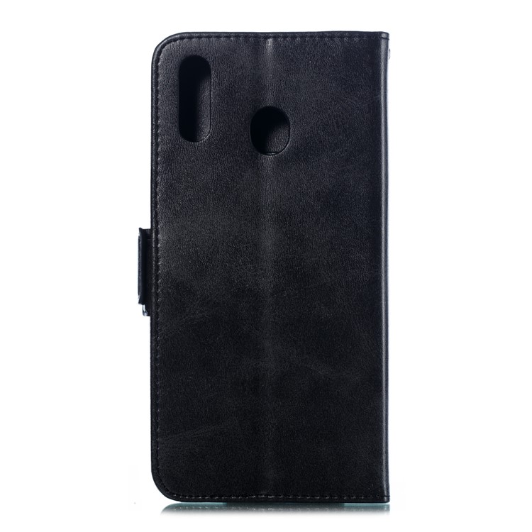 Flip Leather Cover Wallet Stand Phone Case for Samsung Galaxy M20 - Black-3