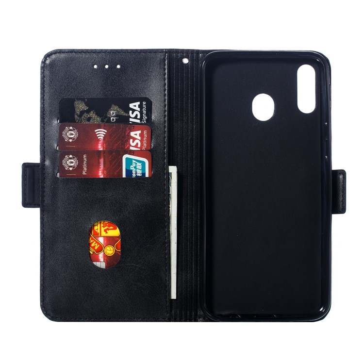 Flip Leather Cover Wallet Stand Phone Case for Samsung Galaxy M20 - Black-8