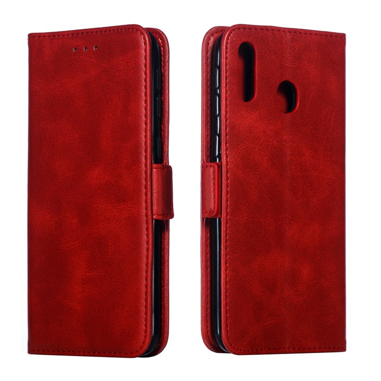 Flip Leather Cover Wallet Stand Phone Case for Samsung Galaxy M20 - Red-10