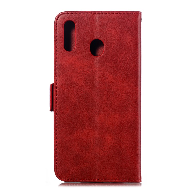 Flip Leather Cover Wallet Stand Phone Case for Samsung Galaxy M20 - Red-3