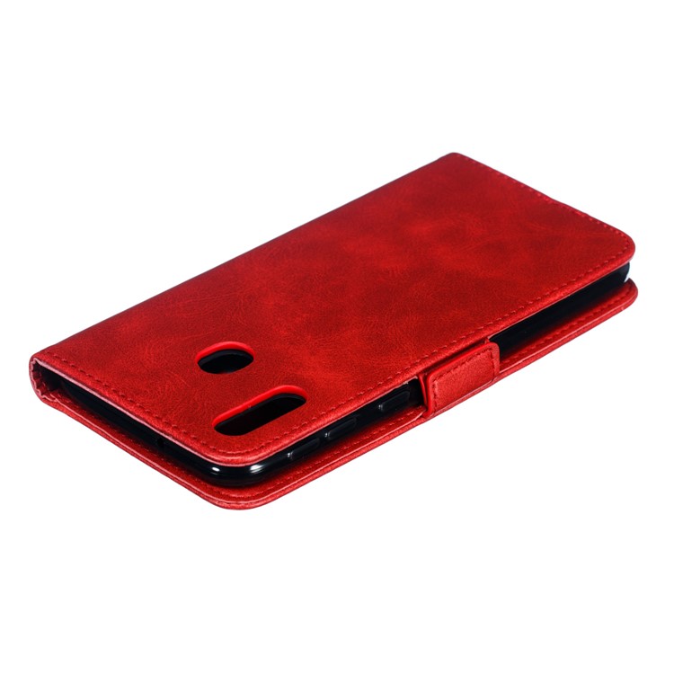 Flip Leather Cover Wallet Stand Phone Case for Samsung Galaxy M20 - Red-7