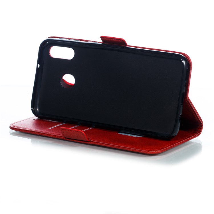 Flip Leather Cover Wallet Stand Phone Case for Samsung Galaxy M20 - Red-9