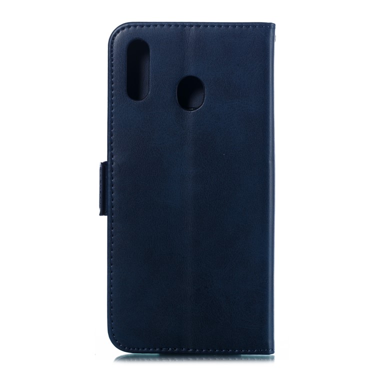 Flip Leather Cover Wallet Stand Phone Case for Samsung Galaxy M20 - Blue-3