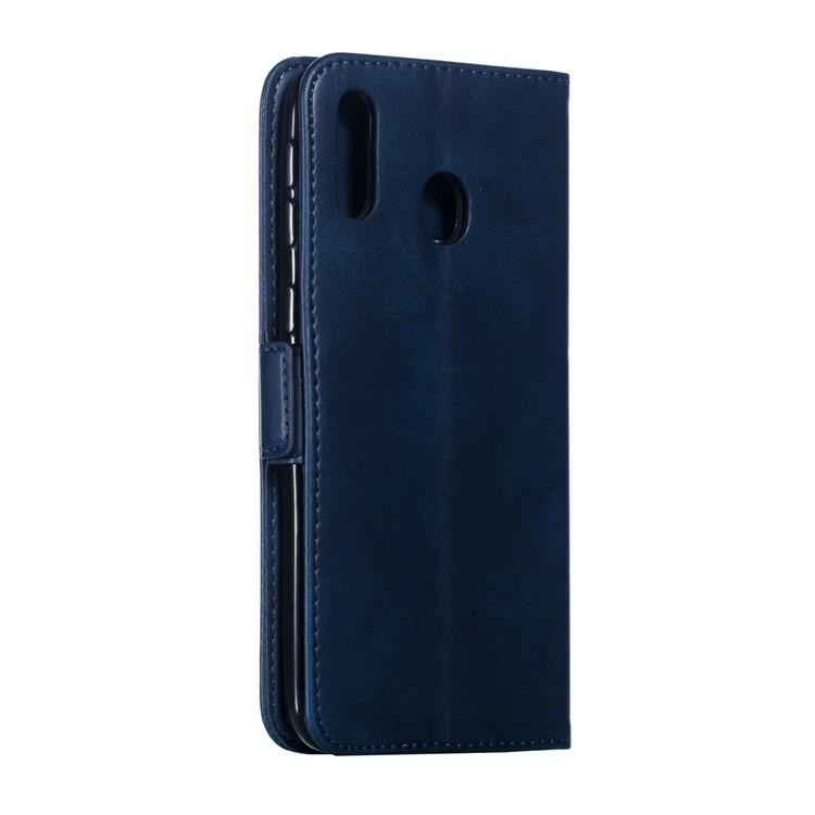 Flip Leather Cover Wallet Stand Phone Case for Samsung Galaxy M20 - Blue-5