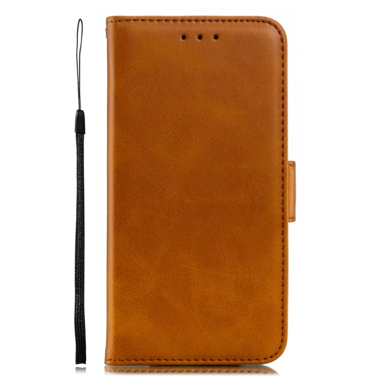 Flip Leather Cover Wallet Stand Phone Case for Samsung Galaxy M20 - Brown-2