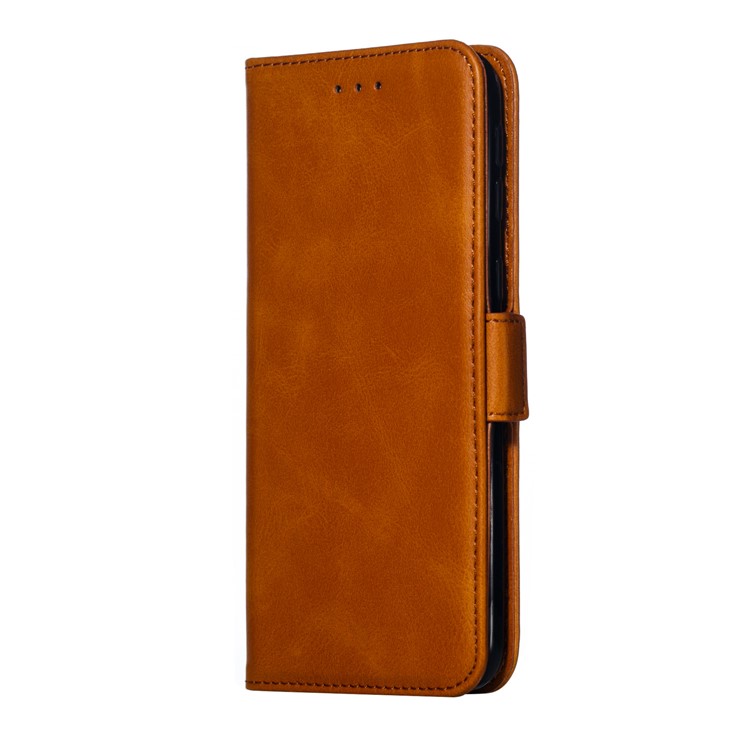 Flip Leather Cover Wallet Stand Phone Case for Samsung Galaxy M20 - Brown-4