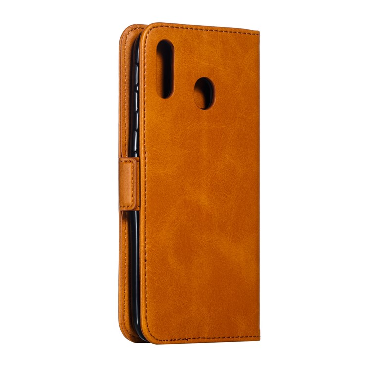 Flip Leather Cover Wallet Stand Phone Case for Samsung Galaxy M20 - Brown-5