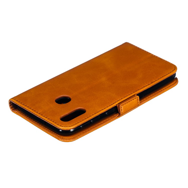 Flip Leather Cover Wallet Stand Phone Case for Samsung Galaxy M20 - Brown-7
