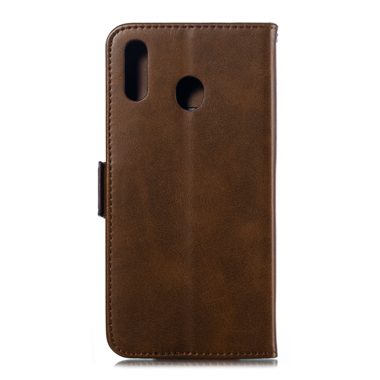 Flip Leather Cover Wallet Stand Phone Case for Samsung Galaxy M20 - Coffee-3