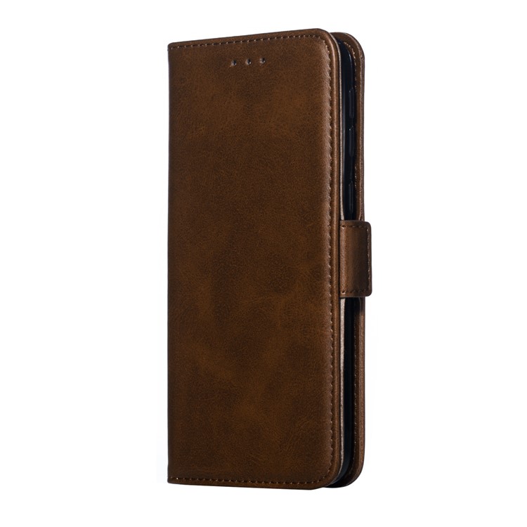 Flip Leather Cover Wallet Stand Phone Case for Samsung Galaxy M20 - Coffee-4