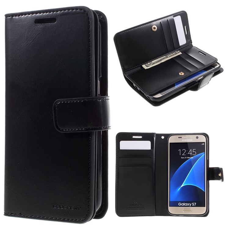 Bolsa MERCURY GOOSPERY Mansoor Wallet Diary para Samsung Galaxy S7 G930 - negro-1