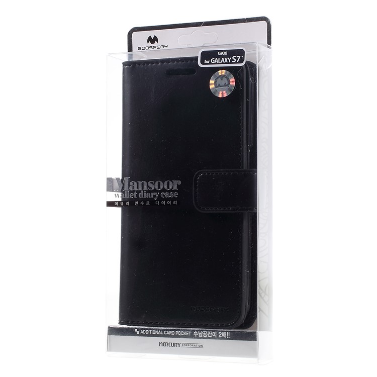 Bolsa MERCURY GOOSPERY Mansoor Wallet Diary para Samsung Galaxy S7 G930 - negro-13