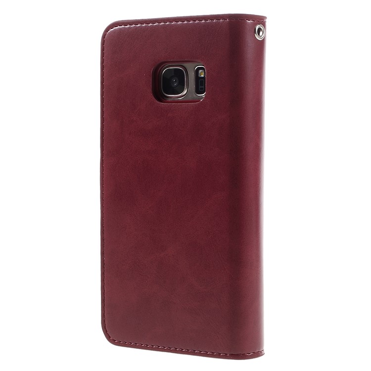 MERCURY GOOSPERY Wallet Diary Leather Case for Samsung Galaxy S7 G930 - Wine Red-2