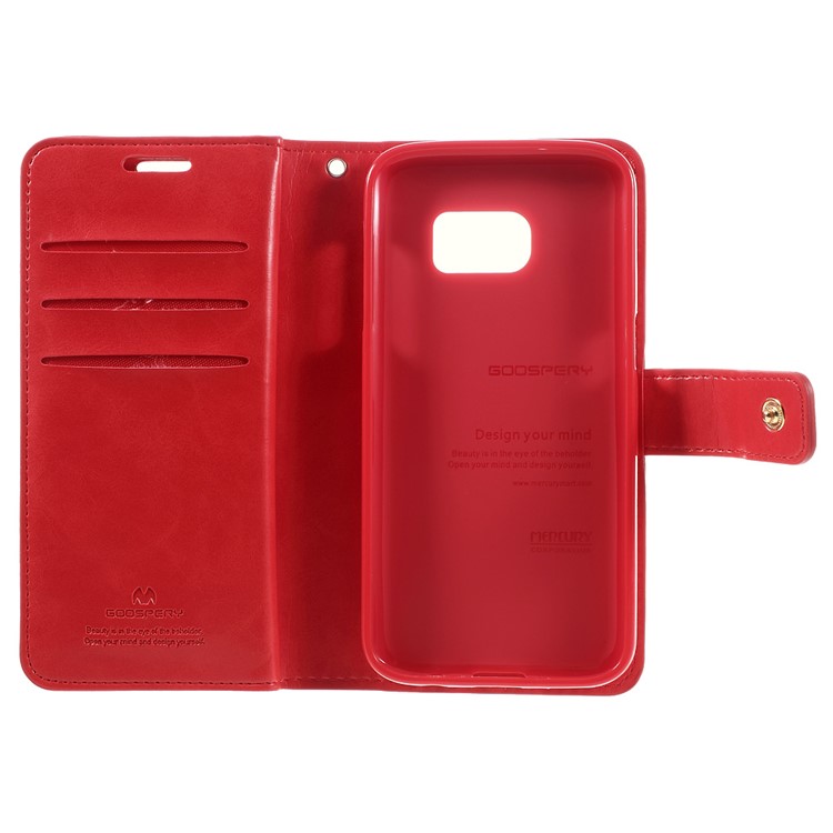 MERCURY GOOSPERY Mansoor Wallet Diary Cover for Samsung Galaxy S7 G930 - Red-9