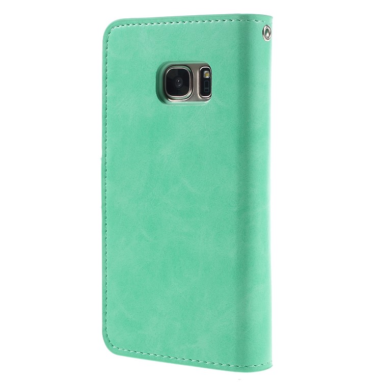 MERCURY GOOSPERY Wallet Leather Cover Case for Samsung Galaxy S7 G930 - Cyan-2