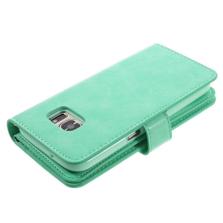 MERCURY GOOSPERY Wallet Leather Cover Case for Samsung Galaxy S7 G930 - Cyan-5