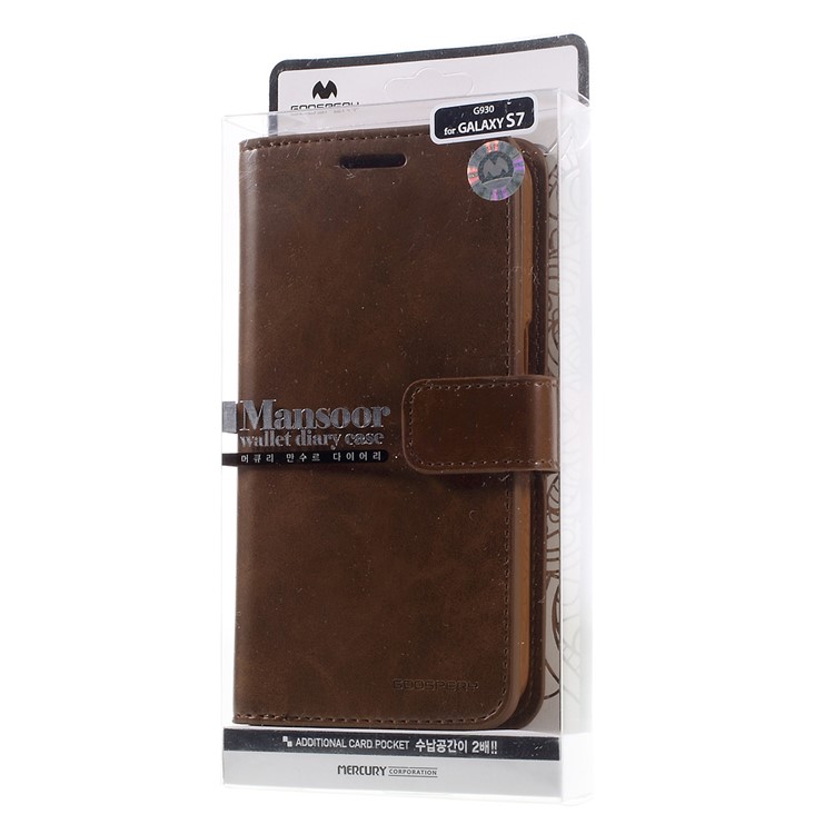 MERCURY GOOSPERY Leather Flip Wallet Case for Samsung Galaxy S7 G930 - Brown-13