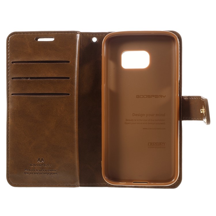 MERCURY GOOSPERY Leather Flip Wallet Case for Samsung Galaxy S7 G930 - Brown-8