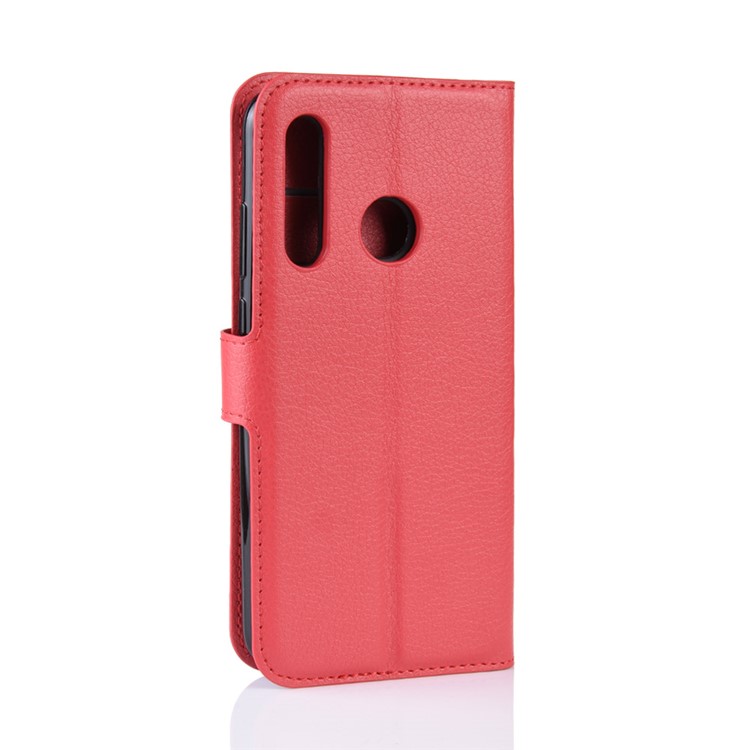 Litchi Skin Wallet Leather Stand Case for Samsung Galaxy A60 - Red-6