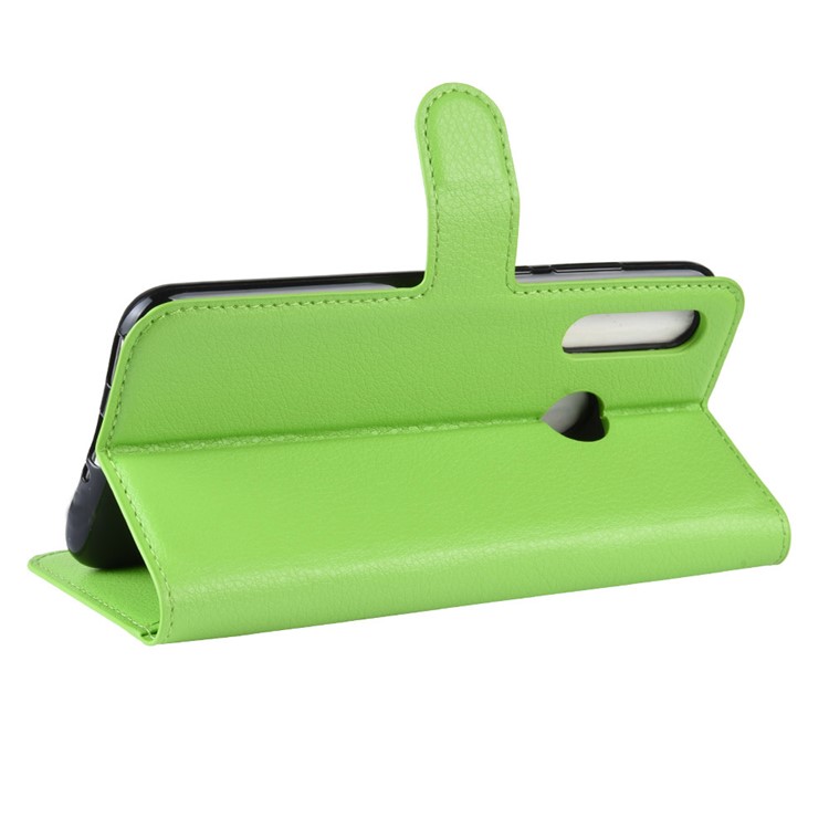 Litchi Skin Wallet Leather Stand Case for Samsung Galaxy A60 - Green-5