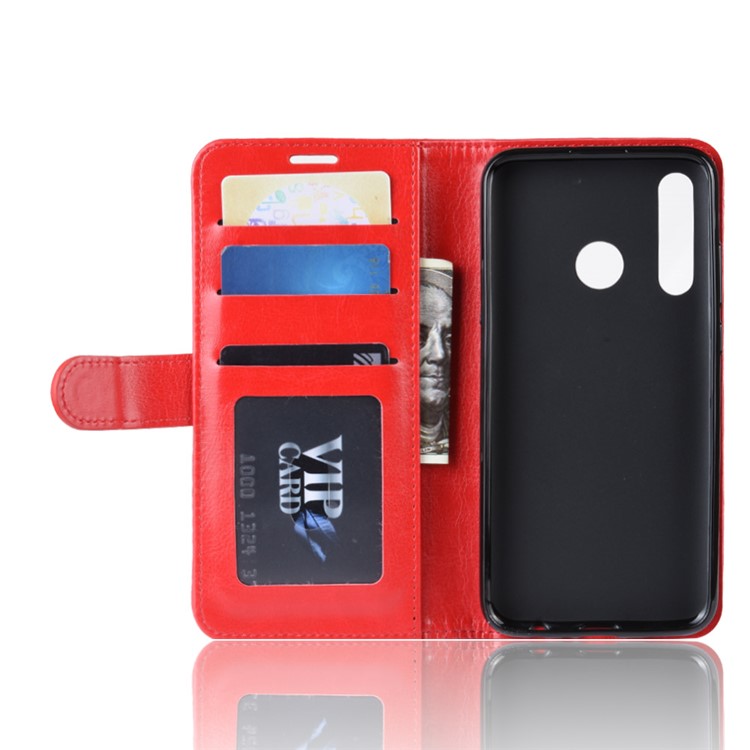 Crazy Horse Wallet Leather Stand Case for Samsung Galaxy A60 - Red-5