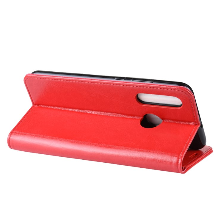 Crazy Horse Wallet Leather Stand Case for Samsung Galaxy A60 - Red-7