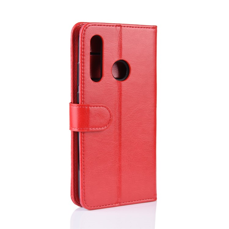 Crazy Horse Wallet Leather Stand Case for Samsung Galaxy A60 - Red-8