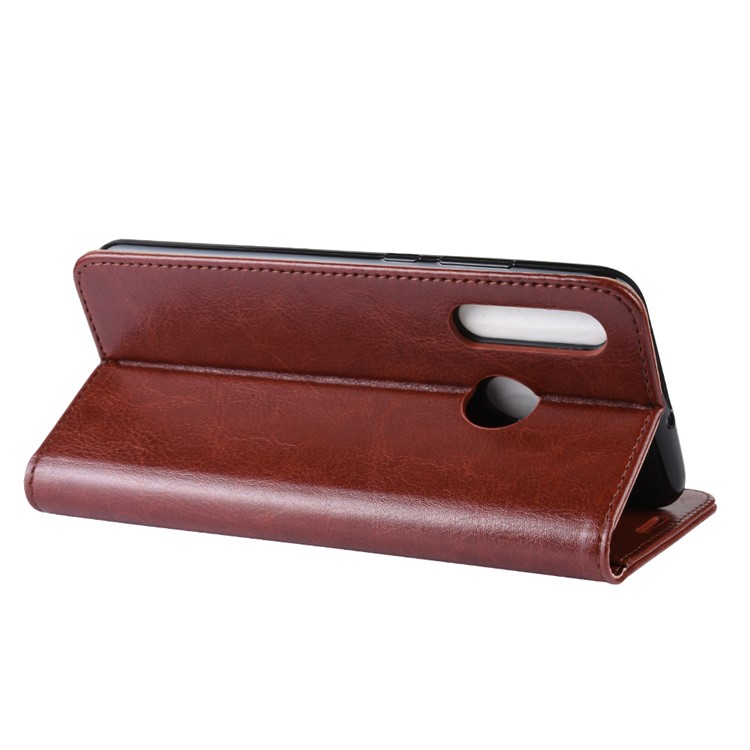Crazy Horse Wallet Leather Stand Case for Samsung Galaxy A60 - Brown-7