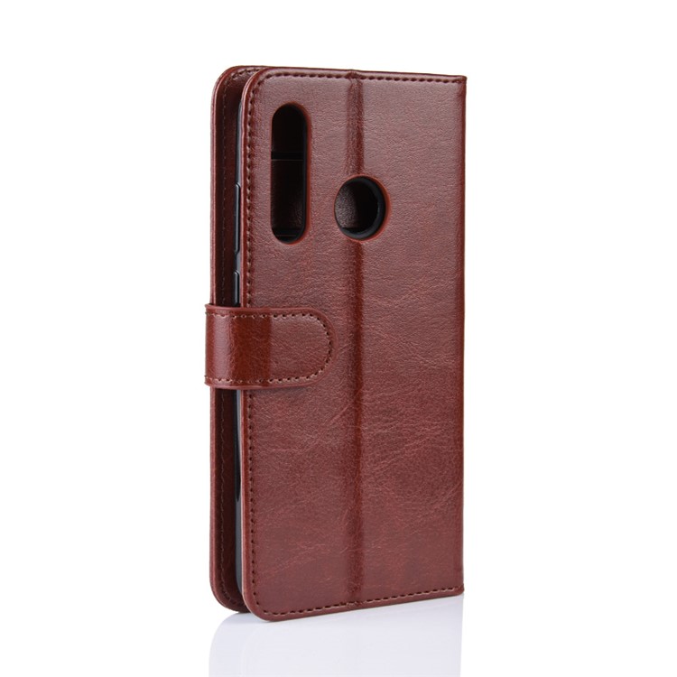 Crazy Horse Wallet Leather Stand Case for Samsung Galaxy A60 - Brown-8