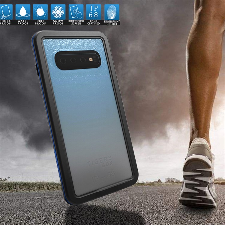 2m IP68 Waterproof Shock/Dirt/Snow Proof Phone Cover for Samsung Galaxy S10 - Blue / Black-6