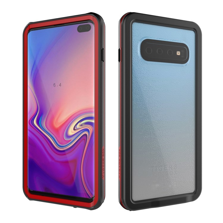 2m IP68 Waterproof Shock/Dirt/Snow Proof Phone Cover for Samsung Galaxy S10 - Red / Black-2