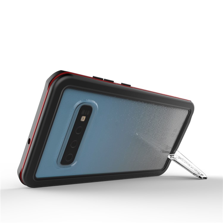 2m IP68 Waterproof Shock/Dirt/Snow Proof Phone Cover for Samsung Galaxy S10 - Red / Black-5