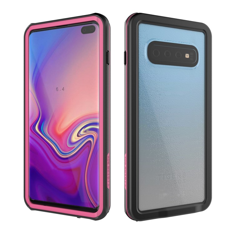 2m IP68 Waterproof Shock/Dirt/Snow Proof Phone Cover for Samsung Galaxy S10 - Rose / Black-2