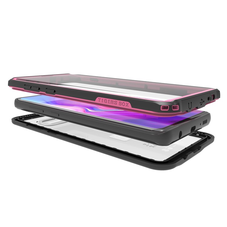 2m IP68 Waterproof Shock/Dirt/Snow Proof Phone Cover for Samsung Galaxy S10 - Rose / Black-4
