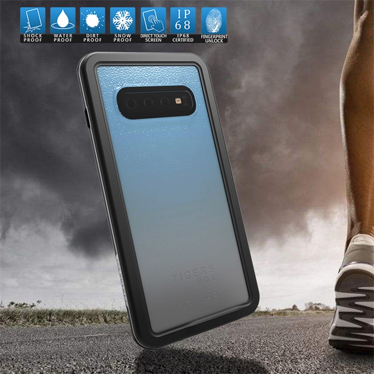 2m IP68 Waterproof Shock/Dirt/Snow Proof Phone Cover for Samsung Galaxy S10 - Silver / Black-5