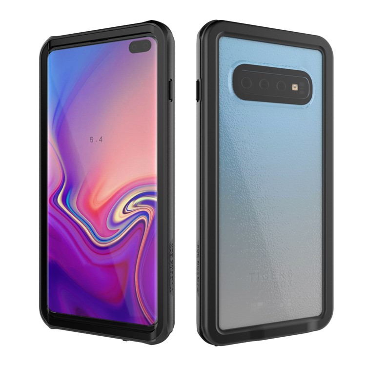2m IP68 Waterproof Shock/Dirt/Snow Proof Phone Cover for Samsung Galaxy S10 Plus - All Black-2