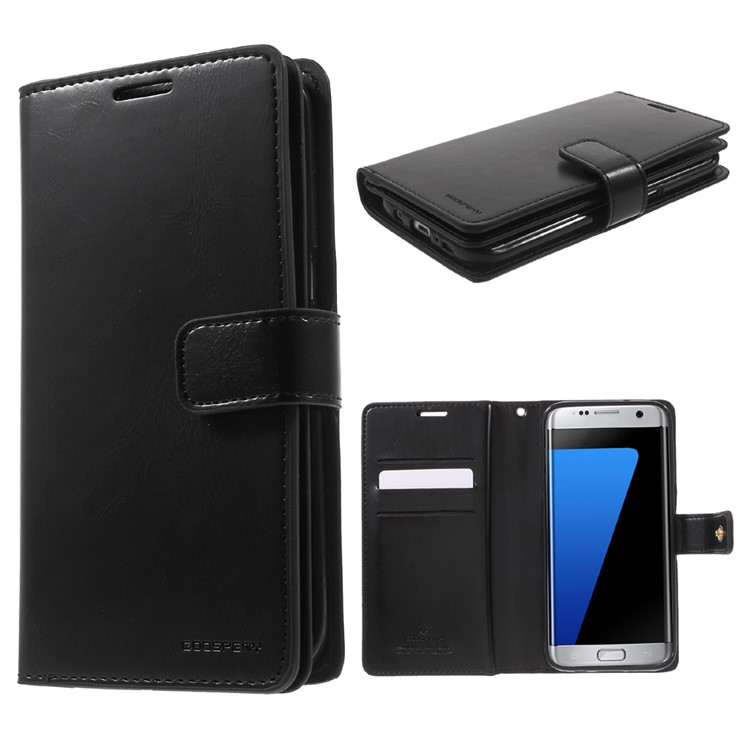MERCURY GOOSPERY Mansoor Wallet Diary Case for Samsung Galaxy S7 Edge G935 - Black-1