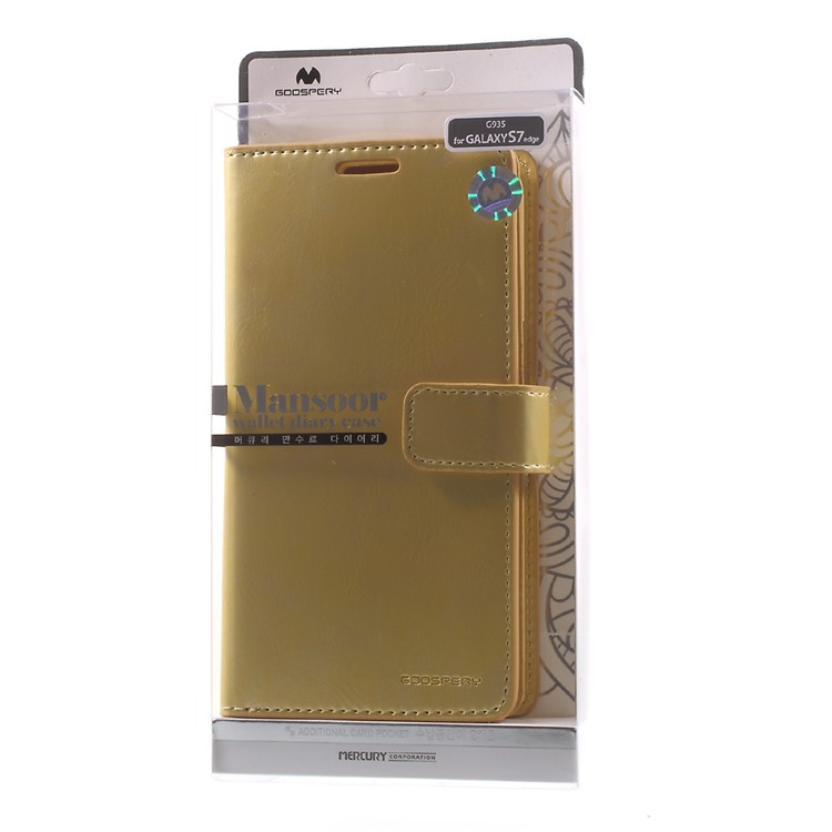 MERCURY GOOSPERY Leather Wallet Cover for Samsung Galaxy S7 Edge G935 - Gold-11