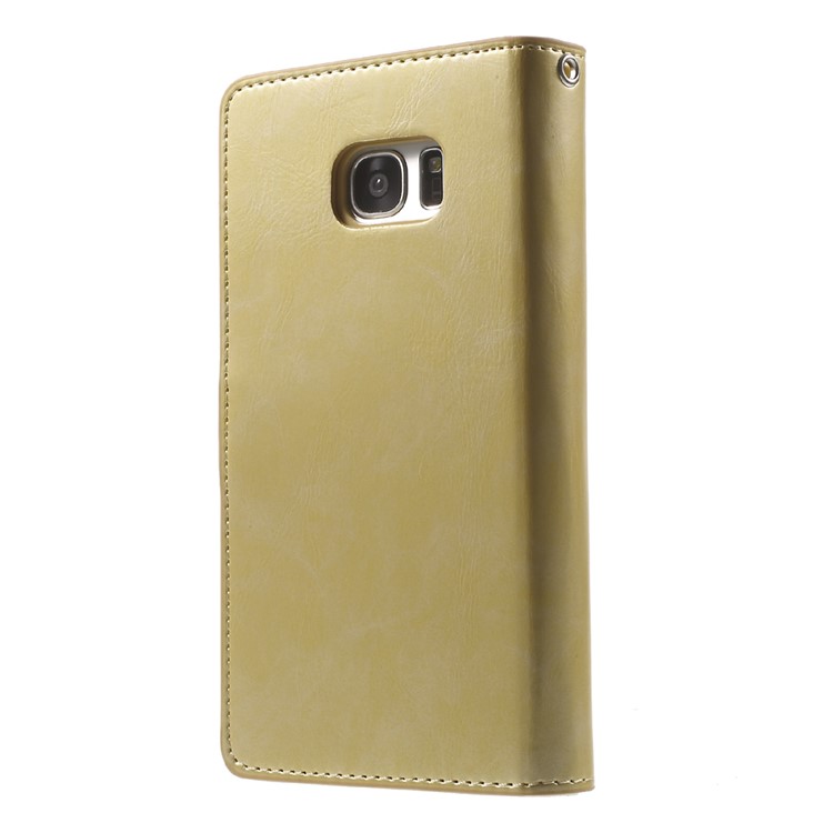 MERCURY GOOSPERY Leather Wallet Cover for Samsung Galaxy S7 Edge G935 - Gold-2