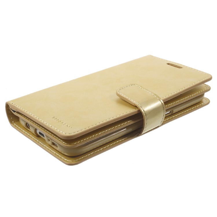 MERCURY GOOSPERY Leather Wallet Cover for Samsung Galaxy S7 Edge G935 - Gold-3