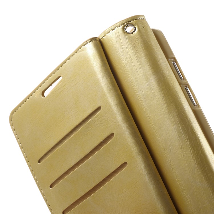 MERCURY GOOSPERY Leather Wallet Cover for Samsung Galaxy S7 Edge G935 - Gold-7