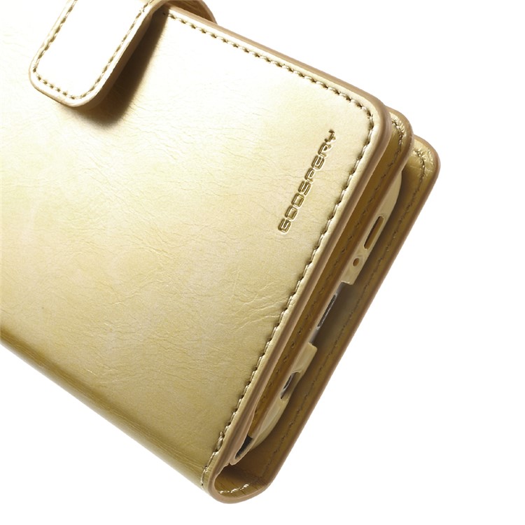 MERCURY GOOSPERY Leather Wallet Cover for Samsung Galaxy S7 Edge G935 - Gold-8