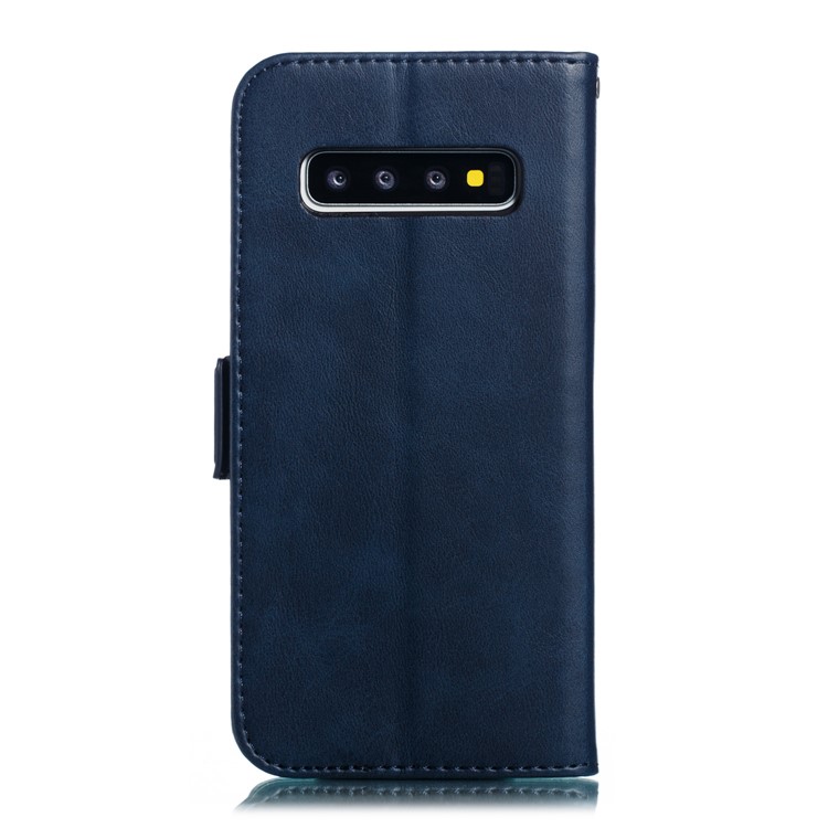 Leather Wallet Stand Flip Phone Case Cover for Samsung Galaxy S10 - Blue-3